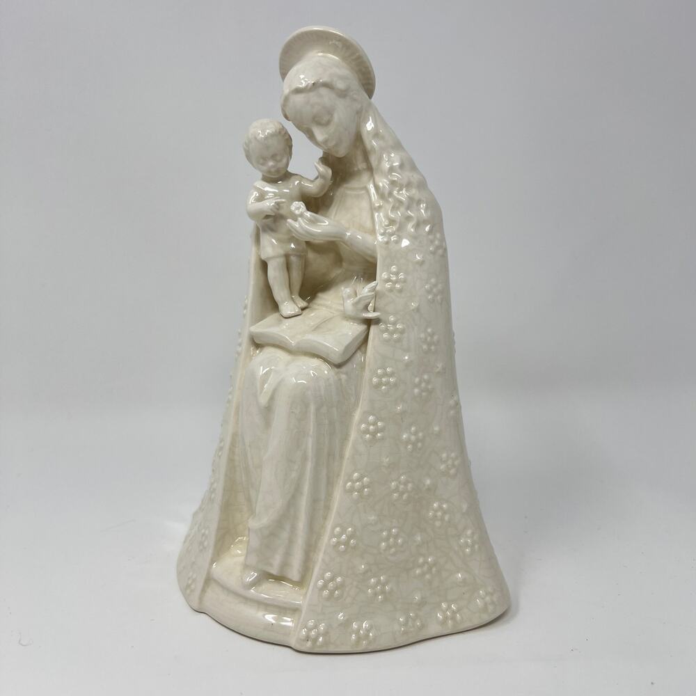 Vintage Goebel Hummel Flower Madonna with Child and Bird Figurine Mid Century